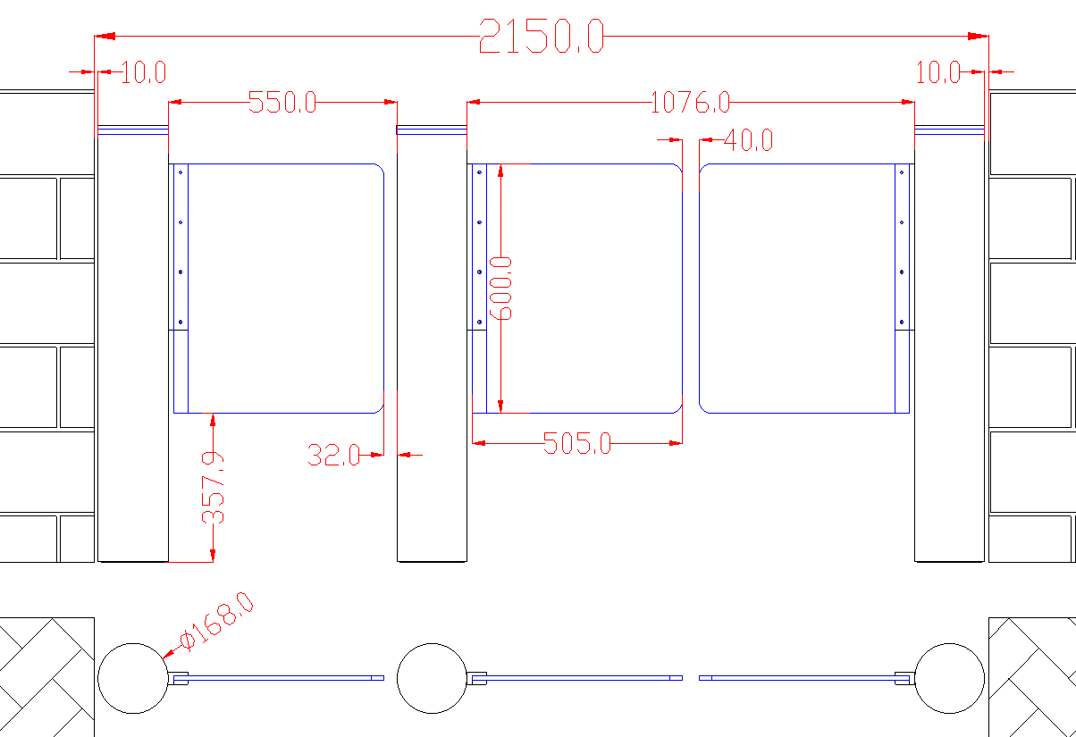 Automatic Dual-Post Induction Sensor Swing Barrier Gate for Retail Entrance Management - Smart Supermarket Access Control System