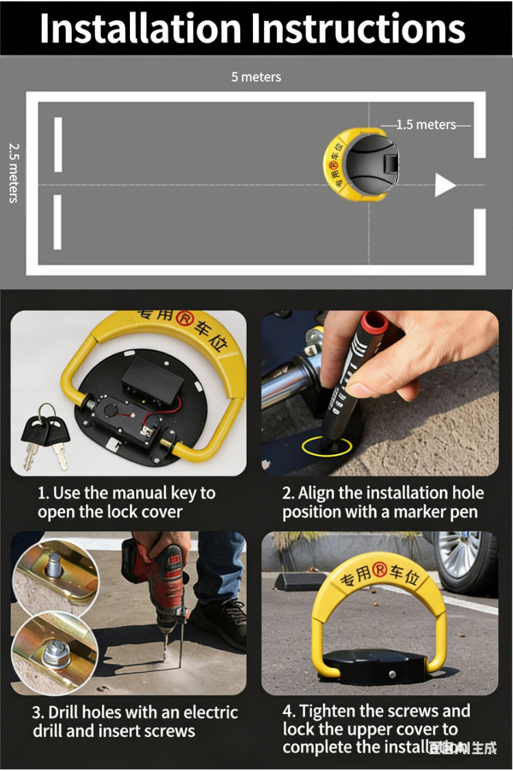 custom-automatic-smart-parking-space-barrier-lock-procurement