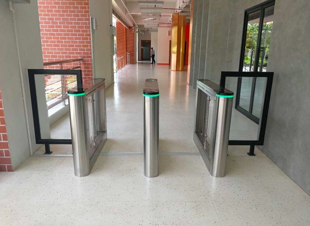Electronic Smart Swing Barrier Turnstile Gate with Integrated Face Recognition and Smart Card Access Control System – High-Security Digital Entrance Solutions
