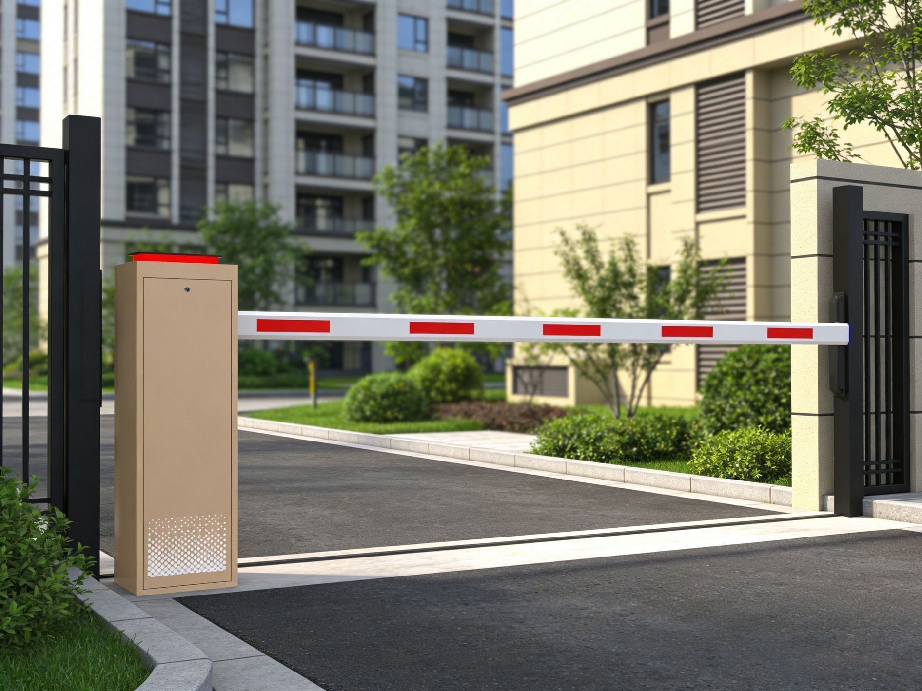 Heavy-Duty All-Metal IC Card Access Automatic Boom Barrier Gate – Waterproof Commercial Security Gate for Business Districts
