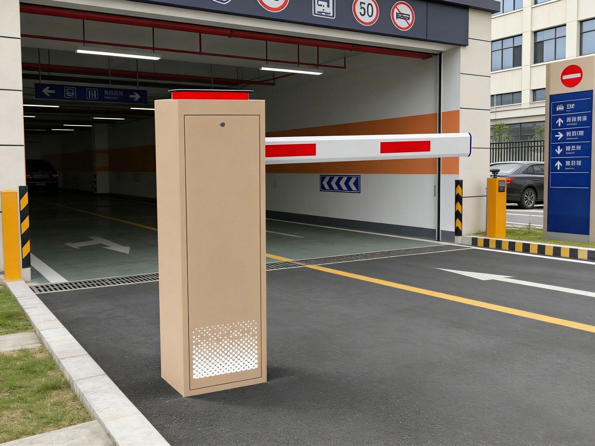 Heavy-Duty All-Metal IC Card Access Automatic Boom Barrier Gate – Waterproof Commercial Security Gate for Business Districts