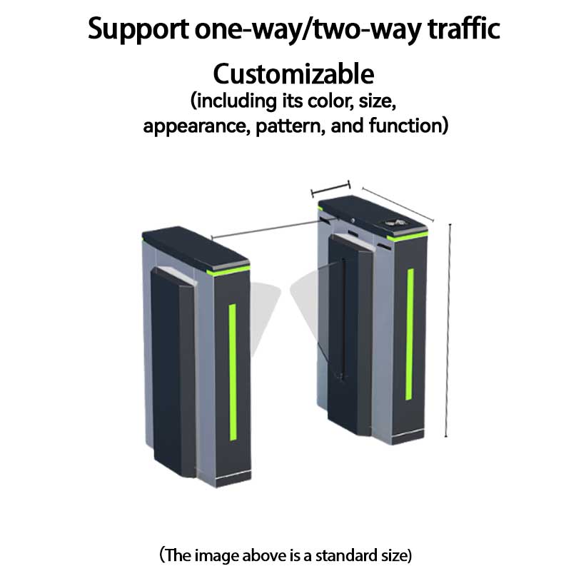 High-Speed Automatic Optical Flap Barrier Gate - Secure Pedestrian Access Control System for Transit Hubs