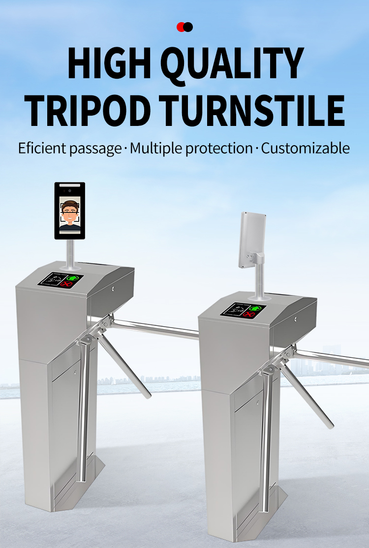 Semi-Automatic Stainless Steel 304 Tripod Turnstile Gate for Public Facilities – Durable Pedestrian Access Control System