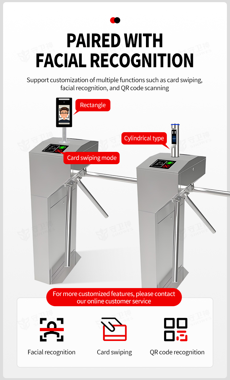 Semi-Automatic Stainless Steel 304 Tripod Turnstile Gate for Public Facilities – Durable Pedestrian Access Control System