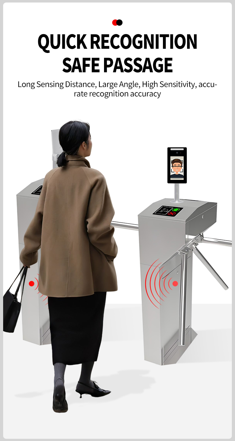 Semi-Automatic Stainless Steel 304 Tripod Turnstile Gate for Public Facilities – Durable Pedestrian Access Control System