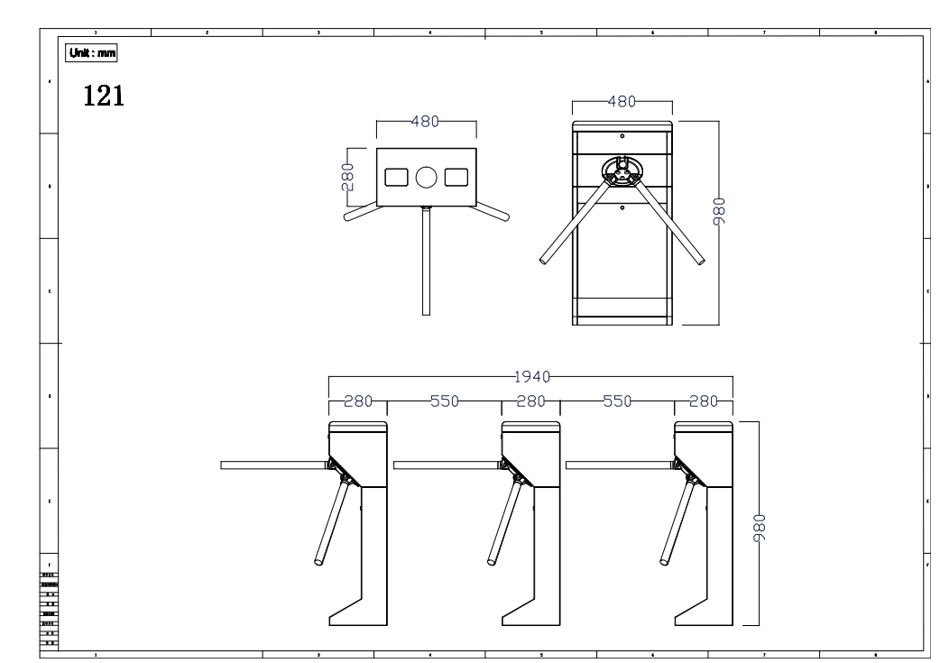 Semi-Automatic Tripod Turnstile Gate - IP44 Weatherproof Pedestrian Barrier with Integrated RFID Access Control System