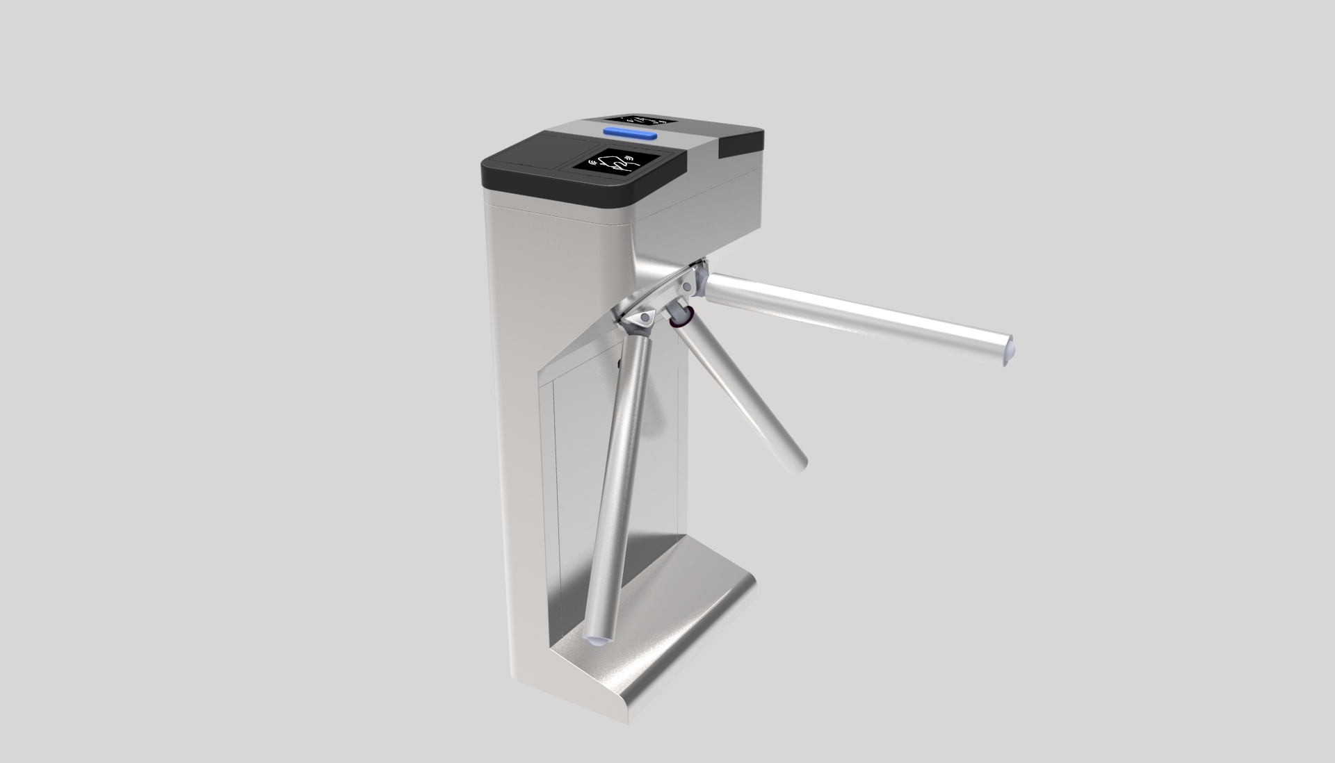 Semi-Automatic Tripod Turnstile Gate - IP44 Weatherproof Pedestrian Barrier with Integrated RFID Access Control System
