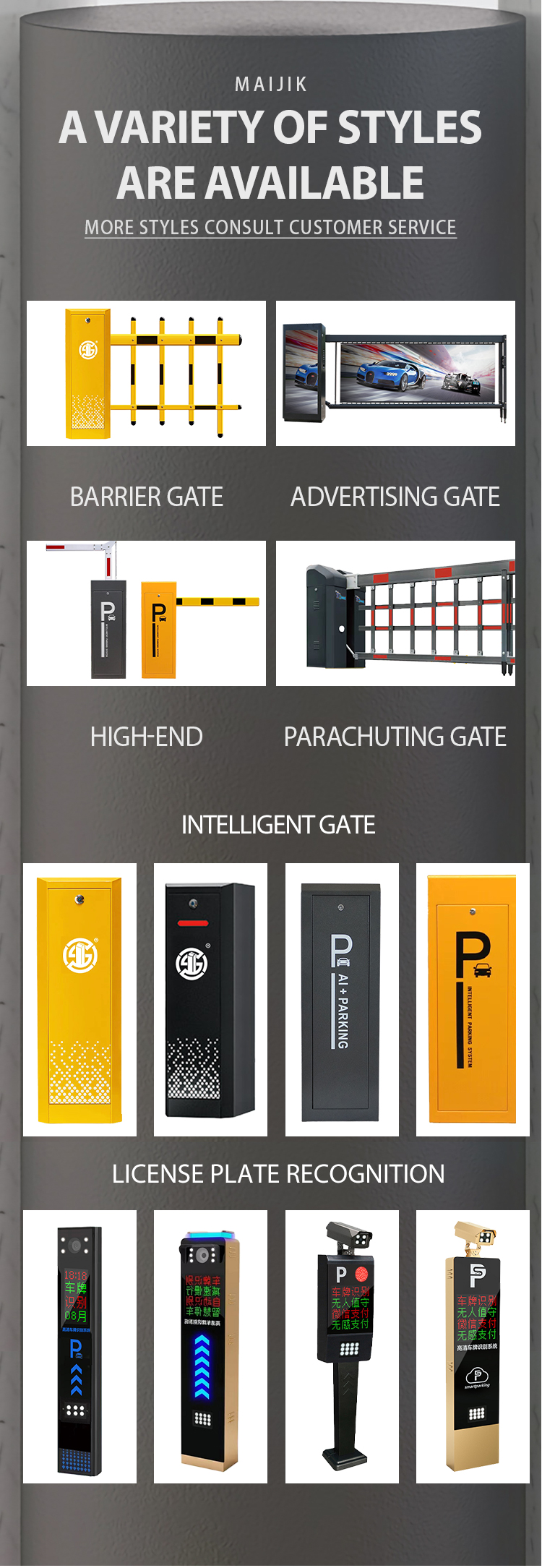 Smart Parking Automatic Boom Barrier Gate with Integrated RFID Digital Access Control System