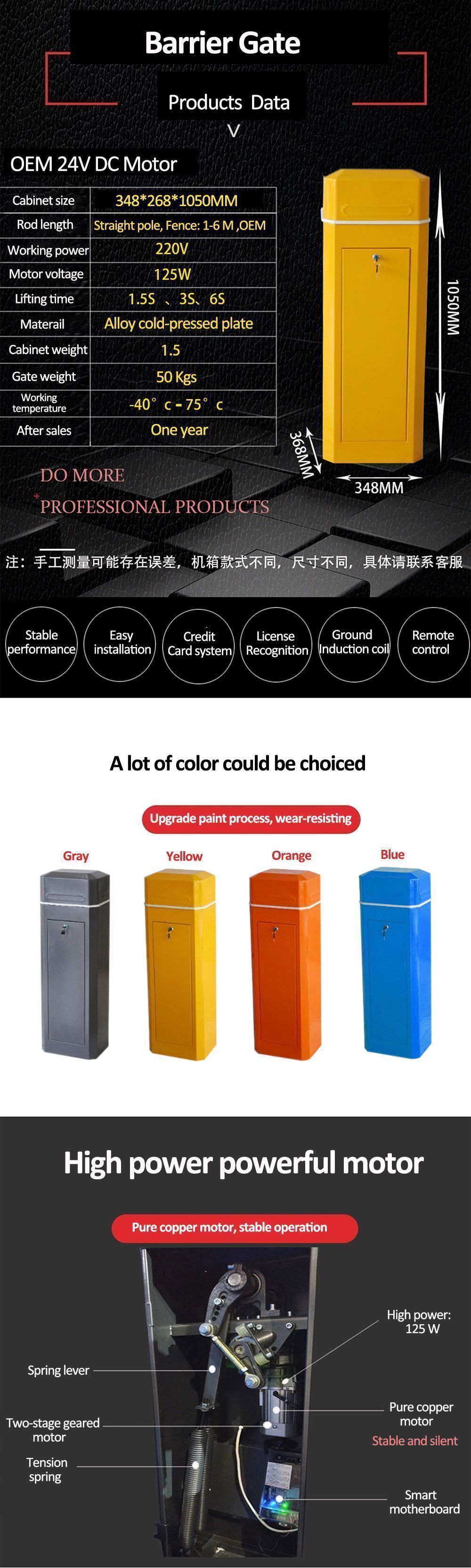Smart Parking Automatic Boom Barrier Gate with Integrated RFID Digital Access Control System