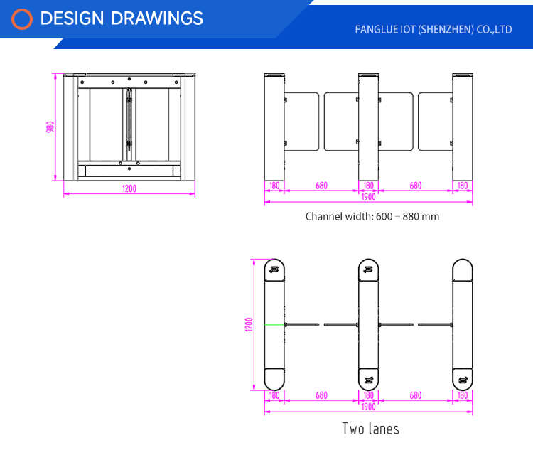 stainless-steel-optical-swing-turnstile-facial-recognition-rfid